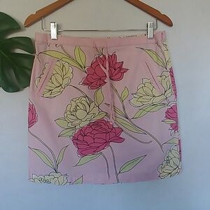 Ann Taylor LOFT Pink Floral Mini Skirt